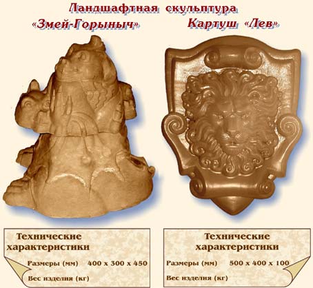 Ландшафтная скульптура "Змей-Горыныч", Картуш "Лев"